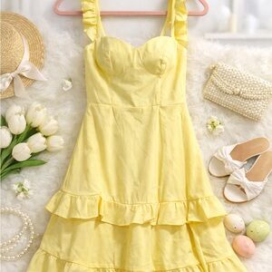 Kidsor Yellow Ruffle Strap Dress | Sweet Spring / Easter Dress | NWT